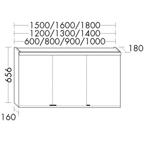 Burgbad Spiegelschrank Sys30 PG1 Aqua 656x1800x180 Eiche Dekor Flanelle, SPHJ180F2239 SPHJ180F2239
