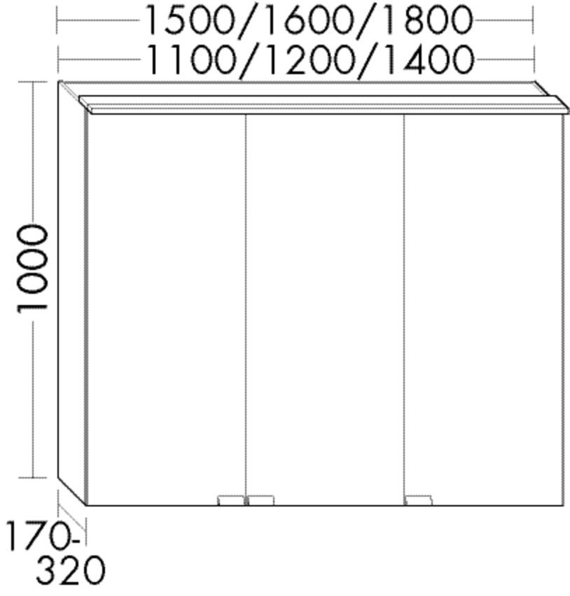 Burgbad Spiegelschrank rc40 1000x1800x170 Trend- oder RAL-Farbe HGL, SPND180LF4533 SPND180LF4533 Image