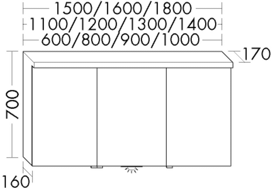 Burgbad Spiegelschrank Sys30 PG3 Diago 700x1800x170 Trend- oder RAL-Farbe Matt, SPQL180F5347 SPQL180F5347 Image