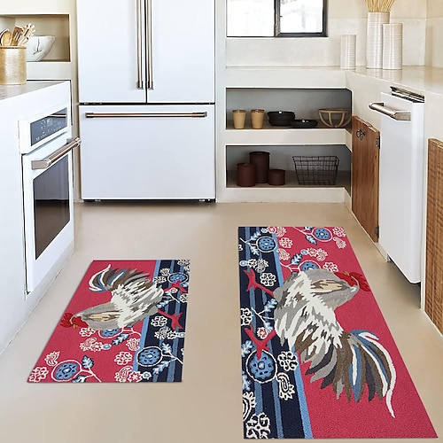 Bauernhaus Hühnerbereich Teppich Küchenmatte rutschfeste ölfeste Bodenmatte Wohnzimmerteppich Indoor Outdoor Matte Schlafzimmer Dekor Badezimmermatte Eingangsteppich Türmatte Image