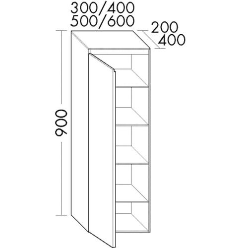 Burgbad Halbhochschrank rc40 Solitaire Matt Weiß Matt/Weiß Matt, UHEI040RF4500A0066 UHEI040RF4500A0066