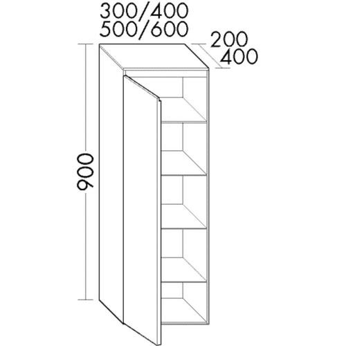 Burgbad Halbhochschrank rc40 Solitaire Matt Weiß Matt/Weiß Matt, UHEJ040LF4500A0066 UHEJ040LF4500A0066