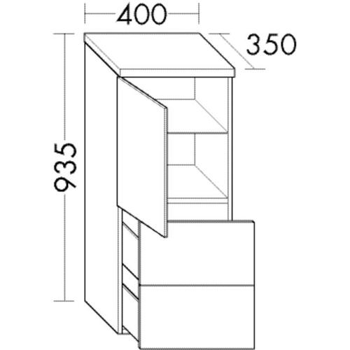 Burgbad Halbhochschrank Sinea Matt 935x400x350 Dunkelgrau Matt, UHFI040RF1765 UHFI040RF1765 Image
