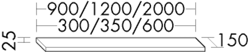 Burgbad Wandablage Sys30 PG4 Sana 25x900x150 Lichtgrau Hochglanz, WA0900F3363 WA0900F3363 Image