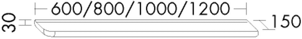 Burgbad Wandablage b:me HGL 30x800x150 Lichtgrau Ultramatt, WABG080F5993 WABG080F5993 Image