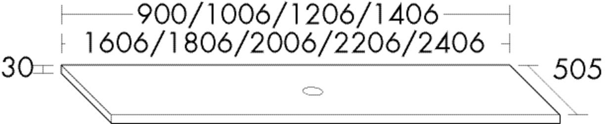 Burgbad Konsolenplatte KPFL.HGL 30x1606x505 Schilf Hochglanz, WPCP160A0048 WPCP160A0048 Image
