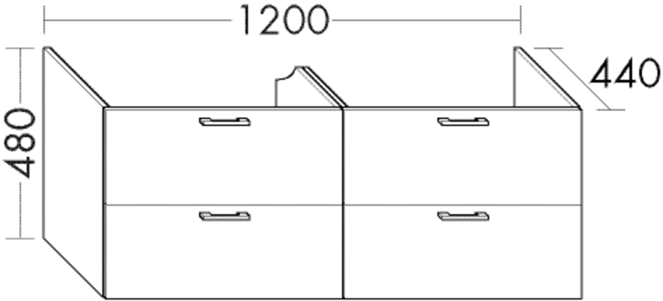 Burgbad Waschtischunterschrank zu M3 Sys30 PG2 Echo 480x1200x440 Eisblau Softmatt, WVFC120F3962 WVFC120F3962 Image