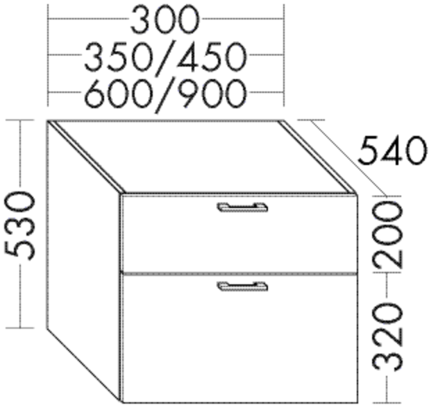 Burgbad Unterschrank Sys30 PG2 Echo 520x300x540 Weiß Matt, WVIS030464 WVIS030464 Image