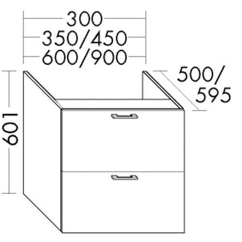 Burgbad Unterschrank Sys30 PG3 Diago 601x450x590 Sand Matt, WWGM045F3352 WWGM045F3352 Image