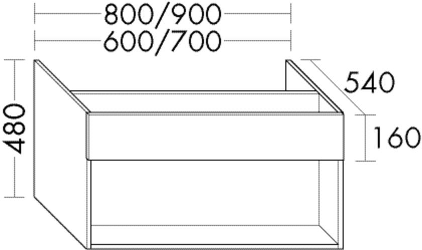 Burgbad Waschtischunterschrank Sys30 PG4 Sana 480x700x540 Dunkelgrau Ultramatt, WWTF070F5771 WWTF070F5771 Image