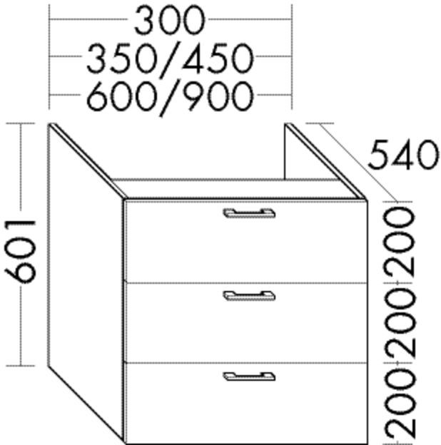 Burgbad Unterschrank Sys30 PG4 Sana 601x900x540 Schilf Hochglanz, WWSK090F3362 WWSK090F3362 Image