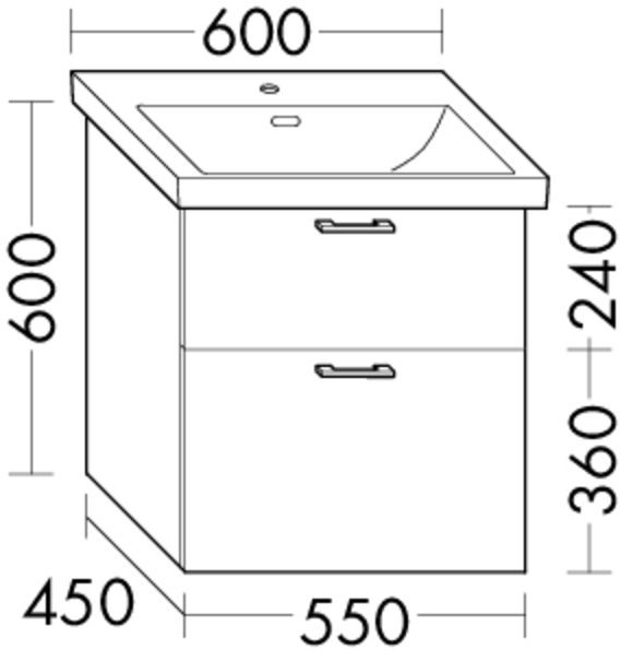 Burgbad Waschtischunterschrank Sys30 PG4 Sana 600x550x450 Sand Ultramatt, WXPF055F5766 WXPF055F5766 Image