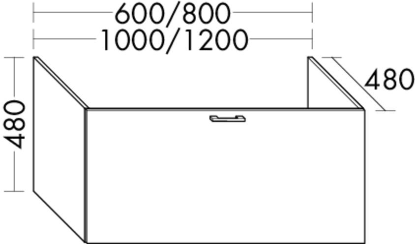Burgbad Waschtischunterschrank Sys30 PG4 Sana 480x1200x480 Eiche Dark Chocolate, WXPT120F6026 WXPT120F6026 Image