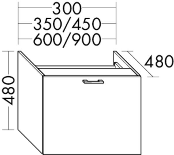 Burgbad Unterschrank Sys30 PG4 Sana 480x300x480 Lichtgrau Hochglanz, WXQD030F3363 WXQD030F3363 Image