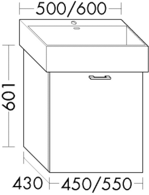 Burgbad Waschtischunterschrank Sys30 PG4 Sana 601x450x430 Lichtgrau Ultramatt, WXXY045F5769 WXXY045F5769 Image