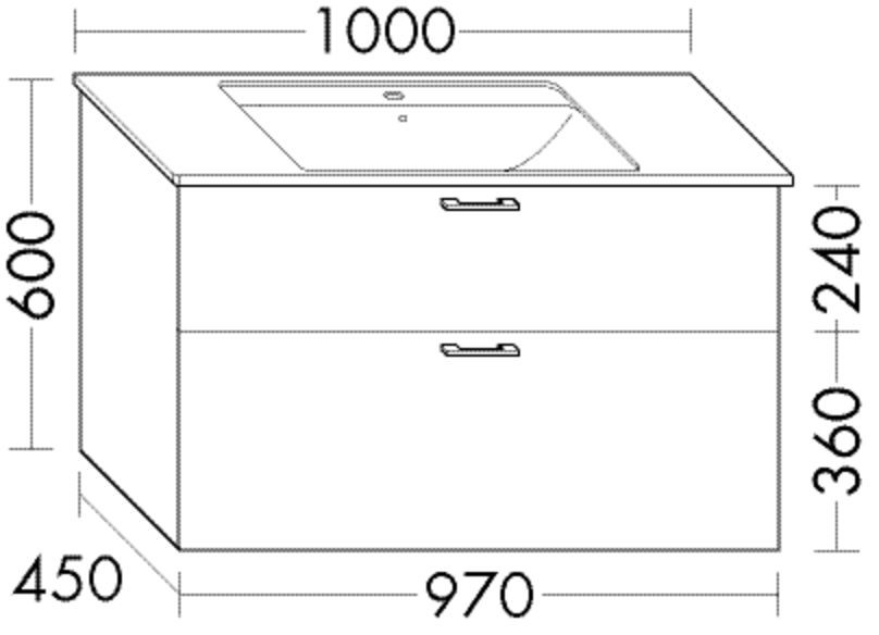 Burgbad Waschtischunterschrank zu Keramik-Waschtisch Sys30 PG4 Sana 600x970x450 Salbeigrau Ultramatt WXWP097F5967 Image
