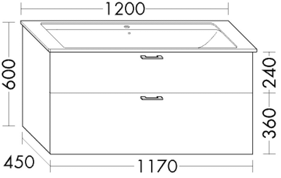 Burgbad Waschtischunterschrank zu Keramik-Waschtisch Sys30 PG4 Sana 600x1170x450 Schilf Ultramatt, W WXWP117F5768 Image