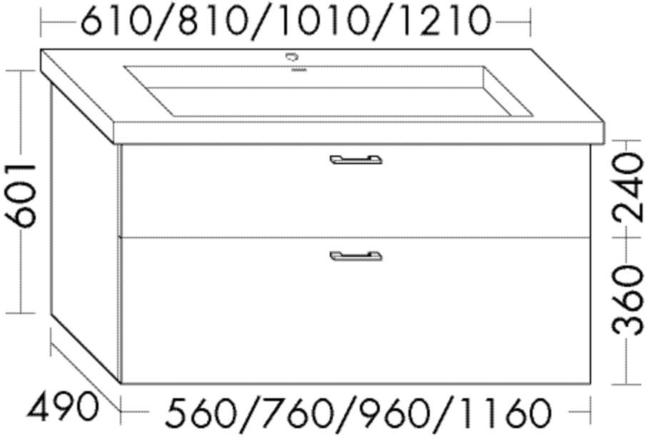 Burgbad Waschtischunterschrank Sys30 PG1 Aqua 601x560x490 Eiche Dekor Silber, WXYB056F6023 WXYB056F6023 Image
