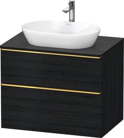 Duravit D-Neo Konsolenwaschtischunterbau wandhängend Eiche Schwarz Matt 800x550x664 mm - DE496703416 DE4967034160000 Image