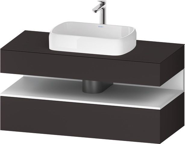 Duravit Qatego Konsolenwaschtischunterbau wandhängend Graphit Supermatt 1200x550x600 mm - QA47320188 QA4732018800010 Image