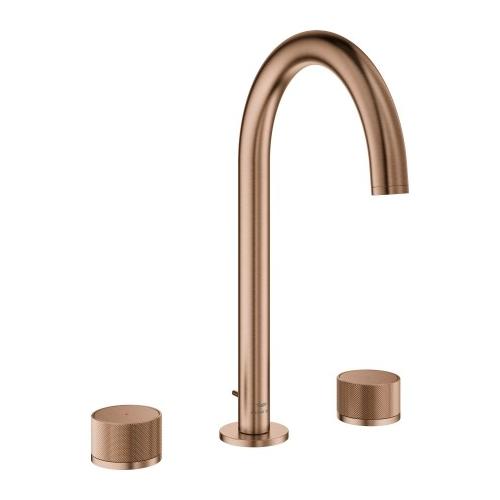 GROHE 3-Loch Waschtischarmatur Atrio Private C. 20595 Knopfbetätigung warm sunset geb., 20595DL0 20595DL0