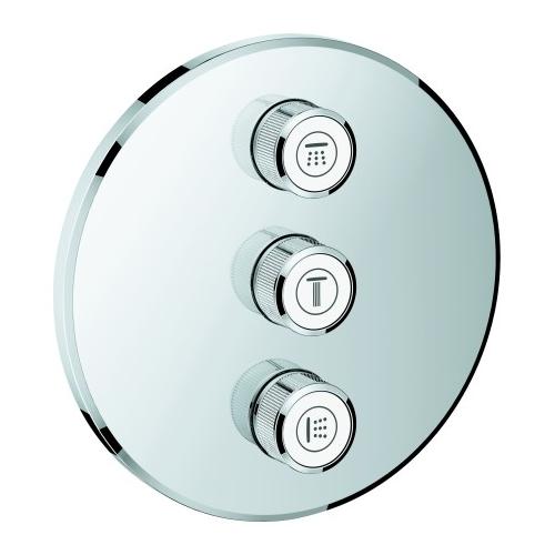 Grohe 3-fach Unterputzventil Grohtherm SmartControl 29122 rund FMS chrom, 29122000 29122000