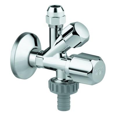 Grohe Kombi-Eckventil 22036 DN15 1/2''x3/8''x3/4'' selbstd. A.-gew. chrom, 22036000 22036000 Image