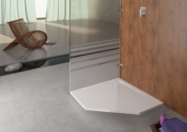 Hoesch Duschwanne Muna Fünfeck 1000x1000x30 ohne Antirutsch, Material Solique, weiß, 4220xA.010 4220xA.010 Image