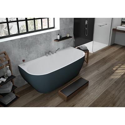 Hoesch Badewanne iSensi Vorwand 1600x750 Monolith Überlaufschlitz, BiColor Weiß-Grau, 3966.112 3966.112 Image