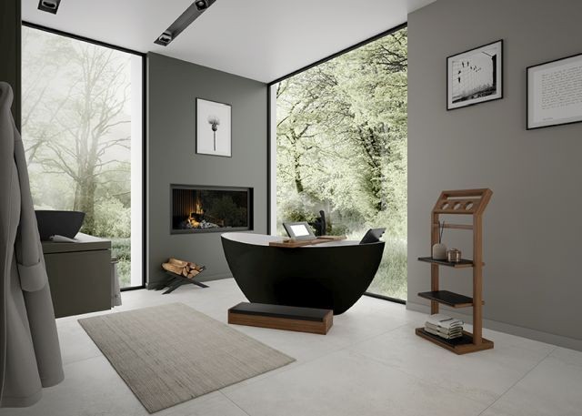 Hoesch Badewanne Namur 1700x750 freistehend Solique, BiColor Weiß-Schwarz, 4400.111305 4400.111305 Image