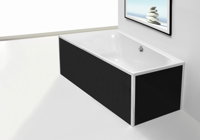 Hoesch Glasverkleidung schwarz Vorwand für Whirlwanne Sechseck 170x80 49763.552 49763.552 Image