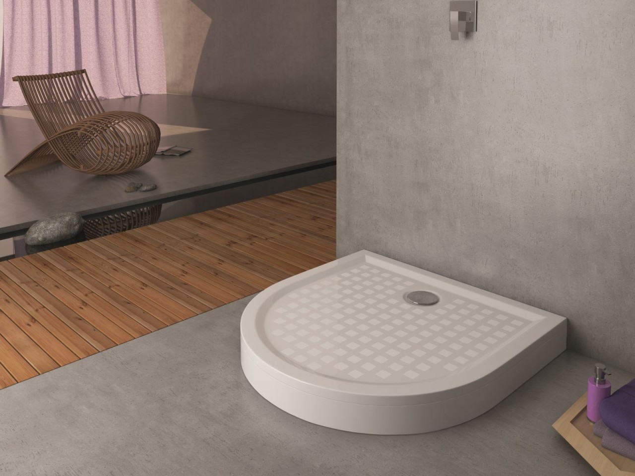 Hoesch Aluminiumschürze für Duschwanne Muna Vorwand Rechteck 1200x1000, 697505.010331 697505.010331 Image