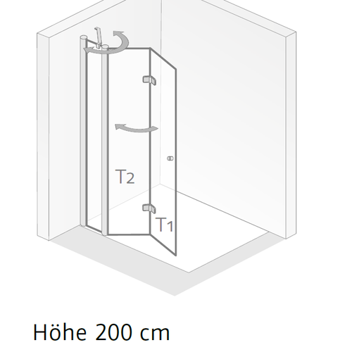 HSK Walk In Exkusiv 2.0 Drehfalttür an Nebenteil 48207xxx