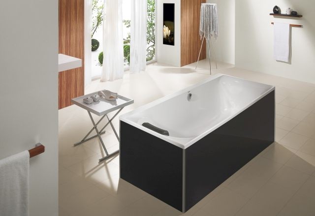 Hoesch Glasverkleidung Schwarz freistehend Badewanne Rechteck 1700x800 47064.552 47064.552 Image