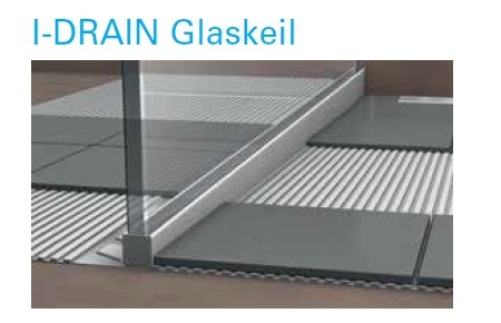I-DRAIN Glaskeil rechts 1,20 m, Edelstahl, gebürstet,h5 19mm, h1 37mm ID120GR Image