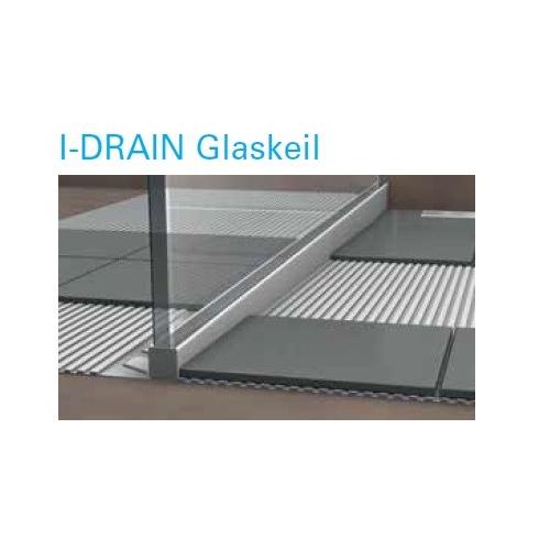 I-DRAIN Glaskeil rechts 1,20 m, Edelstahl, gebürstet,h5 19mm, h1 37mm ID120GR