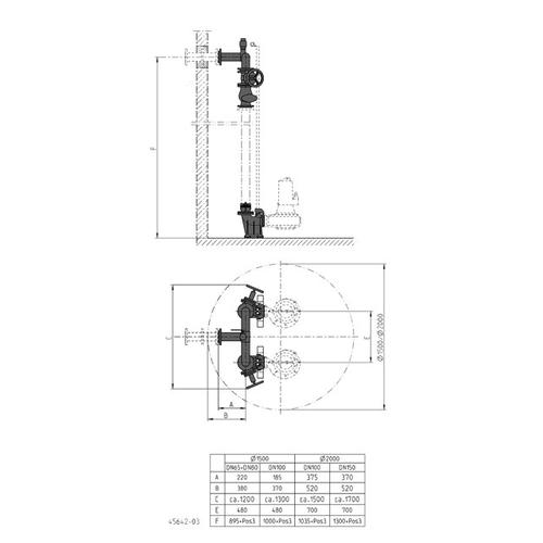 Jung Pumpen S-Zubehör Armaturen Dn100 F. Pe D1500 JP48943