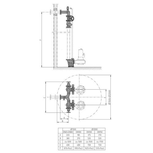 Jung Pumpen S-Zubehör Armaturen Dn100 F. Es D2000 JP48948