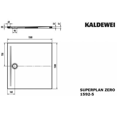 Kaldewei Duschwanne SUPERPLAN ZERO Mod.1592-5, 1500 x 1500, alpinweiß,Perl-Effekt,Wt extrafl. 359247983001 Image