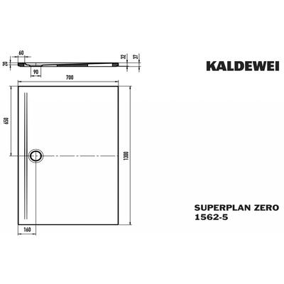Kaldewei Duschwanne SUPERPLAN ZERO Mod.1562-5, 700 x 1300, alpin. matt,PEFF,Wt extrafl. 356247983711 Image