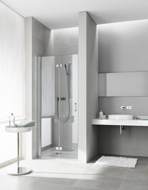 Kermi Pendel-Falttür Diga 2DR 0700x1850, silber hochglanz, ESG klar mit KermiClean, DI2DR DI2DR07018VPK Image