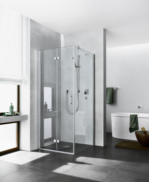 Kermi Pendel-Falttür Diga 2SR 1000x1850, silber hochglanz, ESG Opaco mit KermiClean, DI2SR DI2SR10018VYK Image