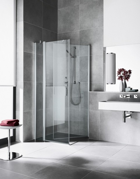 Kermi Seitenwand Diga TBL 1100x1850, silber hochglanz, ESG klar mit KermiClean, DITBL11018VPK DITBL11018VPK Image