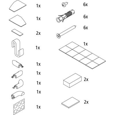 Kermi EBFX003 Set Montagekleinteile, silber hochglanz, 2535030 2535030 Image