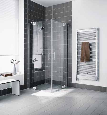 Kermi Eck-Halbteil rechts Filia XP EPR 0900x2000, silber hochglanz, ESG Opaco, FXEPR09020VUK FXEPR09020VUK Image