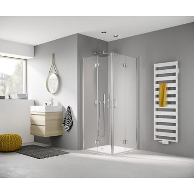 Kermi Eck-Halbteil links Liga 2CL 0900x2000, silber hochglanz, ESG klar mit KermiClean LI2CL09020VPK Image