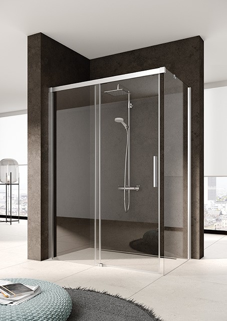 Kermi Seitenwand Nica TWR 0750x1850, silber hochglanz, ESG klar mit KermiClean, NITWR07518VPK NITWR07518VPK Image