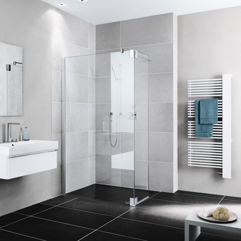 Kermi Walk-In Pasa XP T1R 1230x2000, silber hochglanz, ESG klar mit KermiClean, PXT1R12320VPK PXT1R12320VPK Image