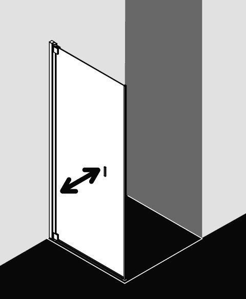 Kermi Seitenwand Raya TBR 0900x1850, silber mattglanz, ESG klar, RATBR090181AK RATBR090181AK Image