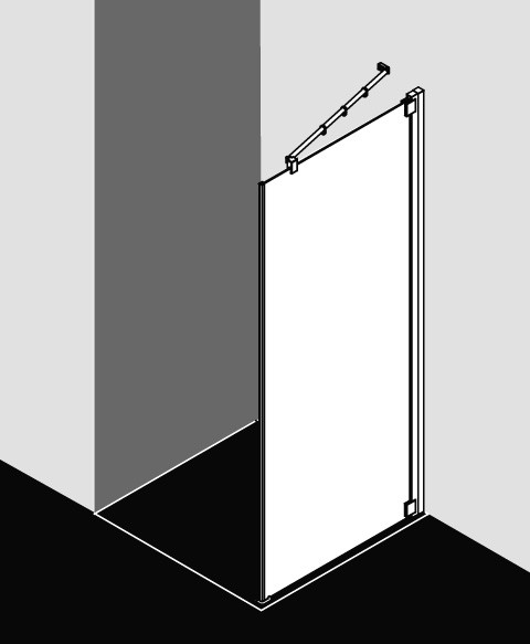 Kermi Seitenwand Raya TOR 0750x1850, silber mattglanz, ESG klar mit KermiClean, RATOR075181PK RATOR075181PK Image